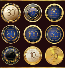 Anniversary sign collection, retro design