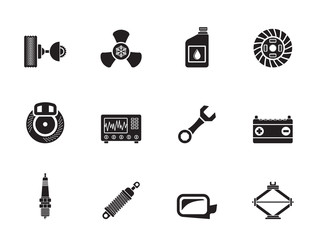 Silhouette Car Parts and Services icons