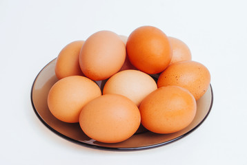 Lot of eggs on the plate