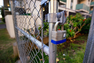 padlock on a fence
