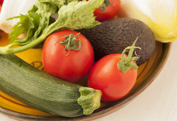 Vegetables on a plate.