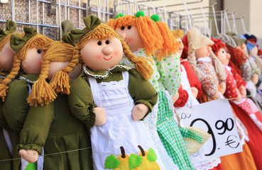 Handmade dolls sold.