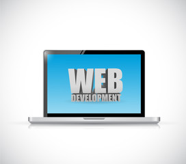 web development laptop message illustration