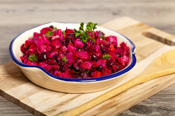 Vegetable salad. Beetroot salad.