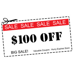 One Hundred Dollars Off Sale Coupon