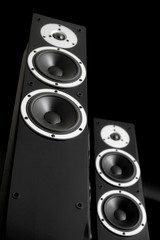 Black audio speakers