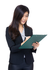 Business woman and note book