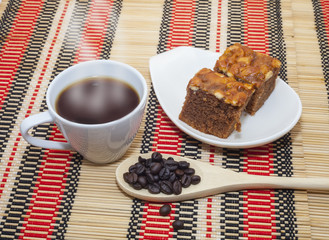 Coffee cake with coffee
