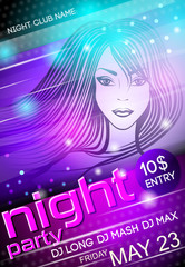 Night party sexy girl poster