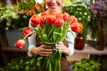 Foto auf Acrylglas Blumenladen Bunch of tulips