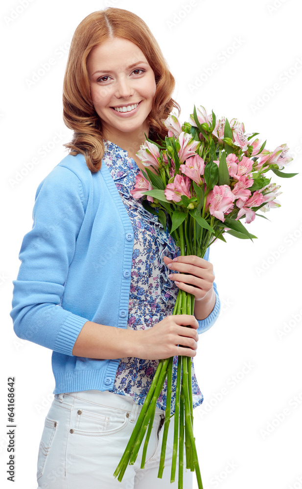 Canvas Prints Girl with bouquet