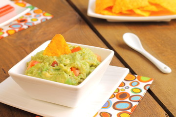 Guacamole with tortilla chips