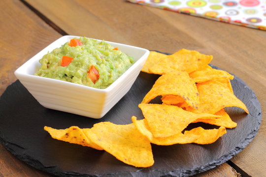 Guacamole with tortilla chips