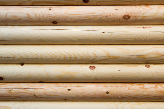Wooden logs wall