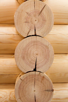 Wooden logs wall