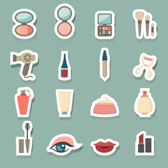 Makeup Cosmetic icons set