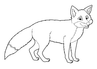 Cartoon scene of wild animal - coloring page - illustration for children