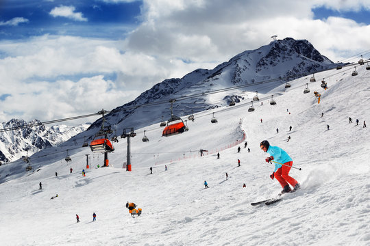 Skiing In The Alps