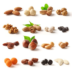 Nuts family with clipping path