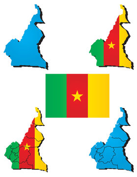 High detailed vector map Cameroon