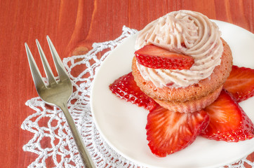 Strawberry cupcake with butter cream