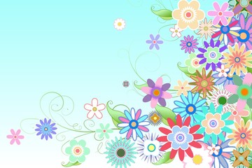 Fototapeta na wymiar Digitally generated girly floral design