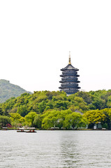 The west lake Leifeng Pagoda  in hangzhou, China