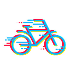 Fototapeta premium bicycle icon colored with color separation. line art