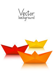 Paper origami boats