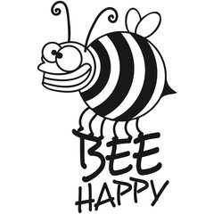 Dicke Verrückte Biene Bee Happy