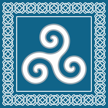Ancient symbol triskelion,celtic ethnic sign,vector