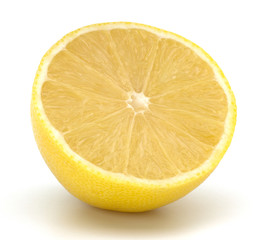 Lemon slices isolated on white background