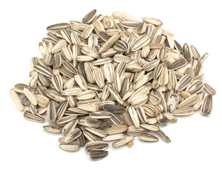 Sunflower seeds isolated on white background