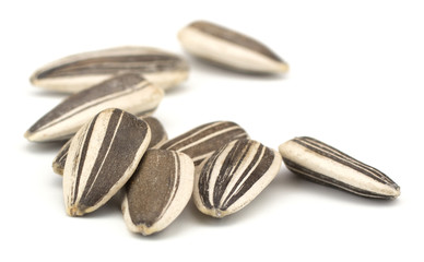 Sunflower seeds isolated on white background