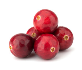 Cranberry isolated on white background closeup