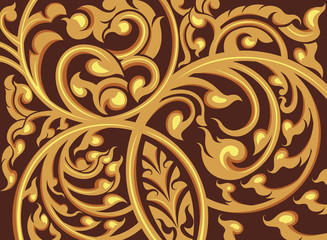 Vine pattern on a brown background