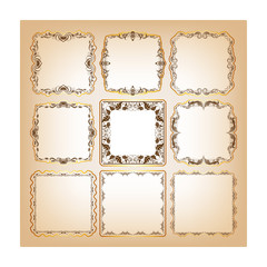 Set of square frames for greeting cards