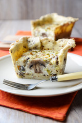 Quiche mit Sojasahne,Pilzen und Räuchertofu