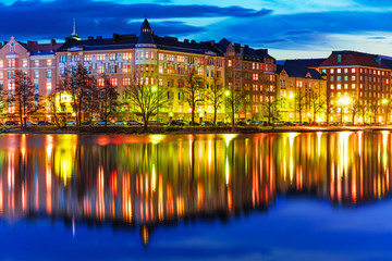Fototapeta na wymiar Evening scenery of Helsinki, Finland