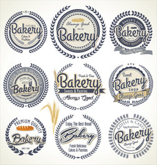 Bakery labels retro style vintage set