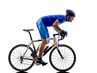 Fototapeta na wymiar cyclist cycling road bicycle silhouette