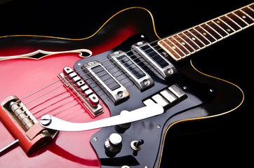 Close up of music guitar