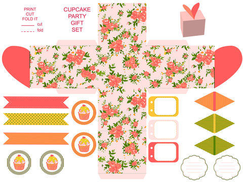 Gift box template and Party set