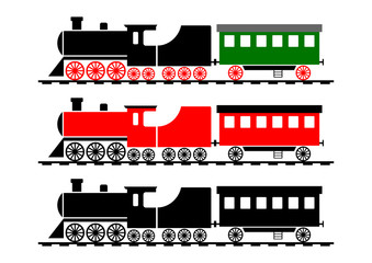 Naklejka premium Train icons on white background