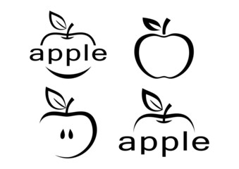 Apple icons on white background