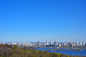 Fototapeta na wymiar View on the left bank of Kyiv