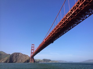 Golden Gate Bridge in San Francesco seen from water