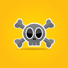 funny Skull vector illustration.