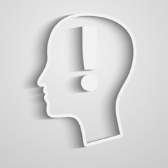 Human head exclamation mark