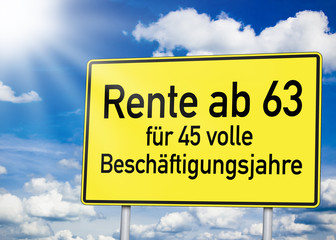 Wegweiser mit Rente ab 63